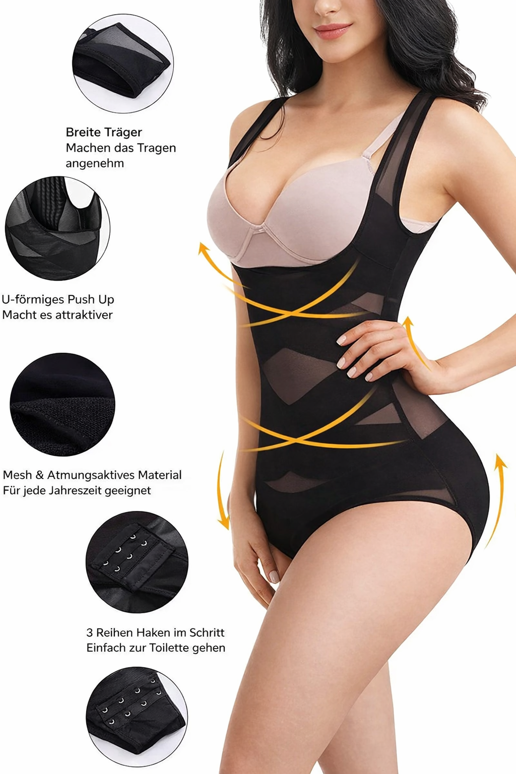 Shapewear Body Damen | Nahtlos & Figurformend | Bauchweg-Effekt | CurvaSilk
